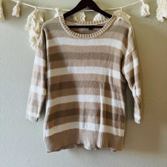 Eddie Bauer | 3/4 Sleeve Knit Striped Sweater - Picture 1 of 5